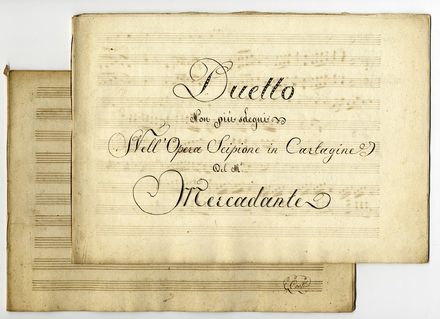  Mercadante Saverio : Sinfonia nella Nitocri.  Gioachino Rossini  (1792 - 1868)  - Asta Libri, Grafica - Libreria Antiquaria Gonnelli - Casa d'Aste - Gonnelli Casa d'Aste