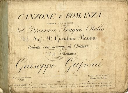  Rossini Gioachino : Canzone e Romanza  - Asta Libri, Grafica - Libreria Antiquaria Gonnelli - Casa d'Aste - Gonnelli Casa d'Aste