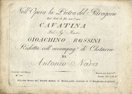  Rossini Gioachino : Canzone e Romanza  - Asta Libri, Grafica - Libreria Antiquaria Gonnelli - Casa d'Aste - Gonnelli Casa d'Aste