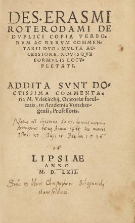  Erasmus Roterodamus : De duplici copia verborum ac rerum commentarii duo...  - Asta Libri, Grafica - Libreria Antiquaria Gonnelli - Casa d'Aste - Gonnelli Casa d'Aste