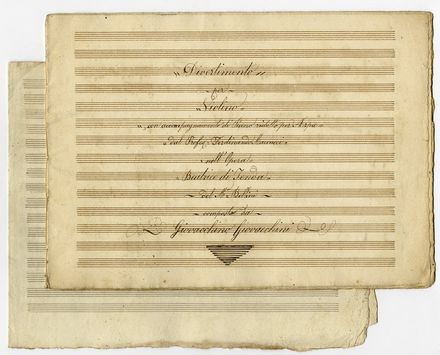  Rossini Gioachino : Ricciardo? che veggo / Duetto / nell'opera Ricciardo e Zoraide [?] / Ridotta / a Duo Concertante / Per / Arpa e Violoncello / dal Sig. r Ferdinando Marcucci.  - Asta Libri, Grafica - Libreria Antiquaria Gonnelli - Casa d'Aste - Gonnelli Casa d'Aste