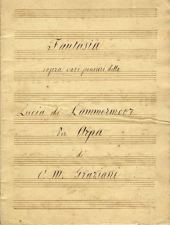  Rossini Gioachino : Ricciardo? che veggo / Duetto / nell'opera Ricciardo e Zoraide [?] / Ridotta / a Duo Concertante / Per / Arpa e Violoncello / dal Sig. r Ferdinando Marcucci.  - Asta Libri, Grafica - Libreria Antiquaria Gonnelli - Casa d'Aste - Gonnelli Casa d'Aste