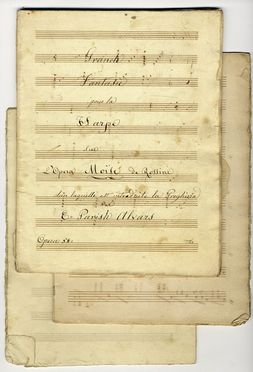  Parish Alvars Elias : Grande / Fantasie [?] / sur / L'Opera Moise de Rossini / [?] Op. 58.  - Asta Libri, Grafica - Libreria Antiquaria Gonnelli - Casa d'Aste - Gonnelli Casa d'Aste
