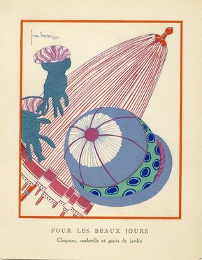  Georges Lepape  (Parigi, 1887 - Bonneval, 1971) : 3 tavole dalla 'Gazette du Bon Ton': Pour les beaux jours (pl. 34, avril 1914), Belle Impèria (pl. 59, 1921), Le jouet favori (pl. 52, 1924).  - Asta Libri, Grafica - Libreria Antiquaria Gonnelli - Casa d'Aste - Gonnelli Casa d'Aste