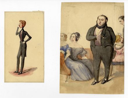  Melchiorre Delfico  (Teramo, 1825 - Portici, 1895) : Due caricature di personaggi ignoti.  - Asta Libri, Grafica - Libreria Antiquaria Gonnelli - Casa d'Aste - Gonnelli Casa d'Aste