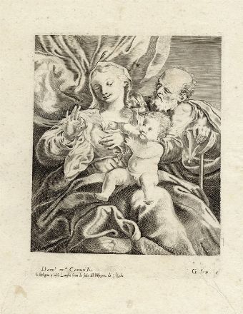  Simone Cantarini  (Pesaro, 1612 - Verona, 1648) [da] : Ratto di Europa.  - Asta Libri, Grafica - Libreria Antiquaria Gonnelli - Casa d'Aste - Gonnelli Casa d'Aste