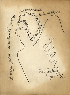 Jean Cocteau  (1889 - 1963) : 2me Congrs I.C.D. France (Internationale de la Coiffure)?.  - Asta Grafica, Dipinti ed Oggetti d'Arte dal XV al XX secolo - Libreria Antiquaria Gonnelli - Casa d'Aste - Gonnelli Casa d'Aste