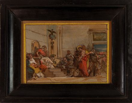  Enrico Gamba  (Torino, 1831 - 1883) : Via Crucis.  - Asta Grafica, Dipinti ed Oggetti d'Arte dal XV al XX secolo - Libreria Antiquaria Gonnelli - Casa d'Aste - Gonnelli Casa d'Aste
