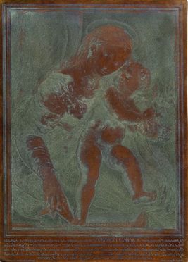  Carlo Faucci  (Firenze, 1729) : Madonna col Bambino.  - Asta Grafica, Dipinti ed Oggetti d'Arte dal XV al XX secolo - Libreria Antiquaria Gonnelli - Casa d'Aste - Gonnelli Casa d'Aste