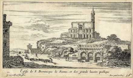  Silvestre Israel : Eglise de S. Dominique de Sienne, et des grands lavours pubblique.  Vincenzo Pazzini Carli  (1707 - 1769)  - Asta Grafica, Dipinti ed Oggetti d'Arte dal XV al XX secolo - Libreria Antiquaria Gonnelli - Casa d'Aste - Gonnelli Casa d'Aste