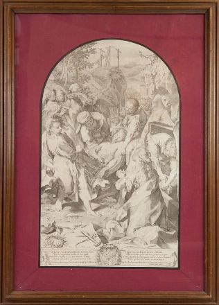  Raffaello Guidi  (Firenze, 1540 - 1613) : Deposizione di Cristo nel sepolcro. Da Federico Barocci.  Federico Barocci  (Urbino, 1528 - 1612)  - Asta Grafica, Dipinti ed Oggetti d'Arte dal XV al XX secolo - Libreria Antiquaria Gonnelli - Casa d'Aste - Gonnelli Casa d'Aste