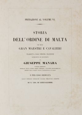  Manara Giuseppe : Storia dell'Ordine di Malta ne' suoi Gran Maestri e Cavalieri tradotta dall'idioma francese accresciuta ed illustrata... [estratto da Teatro araldico... Volume sesto]. Araldica, Militaria, Religione, Storia, Diritto e Politica, Storia, Diritto e Politica  Leone Tettoni, Francesco Saladini  - Auction BOOKS, MANUSCRIPTS AND AUTOGRAPHS - Libreria Antiquaria Gonnelli - Casa d'Aste - Gonnelli Casa d'Aste