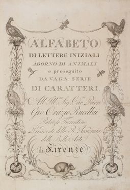  Giarr� Gaetano : Alfabeto di lettere iniziali adorno di animali e proseguito da vaga serie di caratteri... Calligrafia, Arte  - Auction BOOKS, MANUSCRIPTS AND AUTOGRAPHS - Libreria Antiquaria Gonnelli - Casa d'Aste - Gonnelli Casa d'Aste