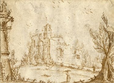  Lodewijk Toeput (Il Pozzoserrato)  (Anversa o Malines,, 1550 - Treviso,, ) [attribuito a] : Paesaggio.  - Auction Paintings, Prints, Drawings and Fine Art - Libreria Antiquaria Gonnelli - Casa d'Aste - Gonnelli Casa d'Aste