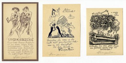  Michel Fingesten  (Buczkowitz, 1883 - Cerisano, 1943) : Lotto di 4 ex-libris e 6 biglietti augurali.  - Asta Grafica, Dipinti ed Oggetti d'Arte dal XV al XX secolo - Libreria Antiquaria Gonnelli - Casa d'Aste - Gonnelli Casa d'Aste