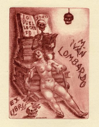  Enrico Vannuccini  (Cortona, 1900 - 1990) : Lotto di 6 ex-libris.  - Asta Grafica, Dipinti ed Oggetti d'Arte dal XV al XX secolo - Libreria Antiquaria Gonnelli - Casa d'Aste - Gonnelli Casa d'Aste