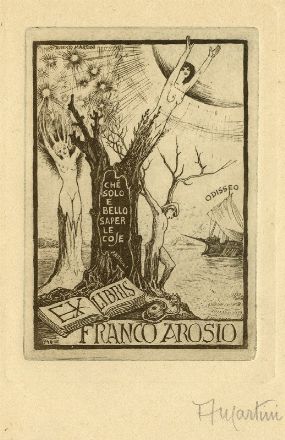  Alberto Martini  (Oderzo, 1876 - Milano, 1954) : Lotto di 6 ex-libris.  - Asta Grafica, Dipinti ed Oggetti d'Arte dal XV al XX secolo - Libreria Antiquaria Gonnelli - Casa d'Aste - Gonnelli Casa d'Aste