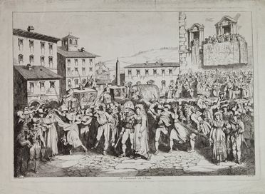  Bartolomeo Pinelli  (Roma, 1781 - 1835) : Il carnevale di Roma.  - Auction Paintings, Prints, Drawings and Fine Art - Libreria Antiquaria Gonnelli - Casa d'Aste - Gonnelli Casa d'Aste