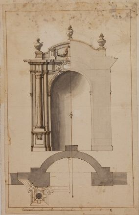  Giovanni Maria Molino  ( - 1770) : Un progetto per la fabbrica nuova del monastero del Ges ad Asti.  - Asta Grafica, Dipinti ed Oggetti d'Arte dal XV al XX secolo - Libreria Antiquaria Gonnelli - Casa d'Aste - Gonnelli Casa d'Aste