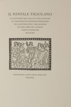  Boccaccio Giovanni : Il Ninfale Fiesolano [...] con le figure di una perduta edizione fiorentina del Quattrocento...  Fritz Kredel, Bartolomeo di Giovanni  - Asta Libri, manoscritti e autografi - Libreria Antiquaria Gonnelli - Casa d'Aste - Gonnelli Casa d'Aste
