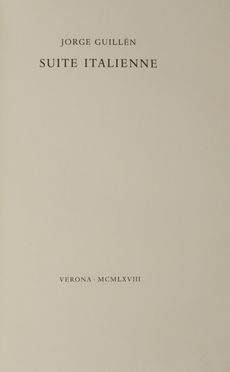  Guill�n Jorge : Suite italienne.  - Asta Libri, manoscritti e autografi - Libreria Antiquaria Gonnelli - Casa d'Aste - Gonnelli Casa d'Aste