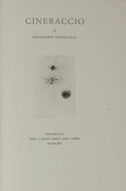  Sinisgalli Leonardo : Cineraccio.  Orfeo Tamburi  (Jesi, 1810 - Parigi, 1994)  - Asta Libri, manoscritti e autografi - Libreria Antiquaria Gonnelli - Casa d'Aste - Gonnelli Casa d'Aste