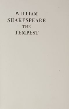  Shakespeare William : The Tempest. Bodoni, Mardersteig, Letteratura inglese, Collezionismo e Bibiografia, Collezionismo e Bibiografia, Letteratura  - Auction BOOKS, MANUSCRIPTS AND AUTOGRAPHS - Libreria Antiquaria Gonnelli - Casa d'Aste - Gonnelli Casa d'Aste