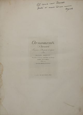  Albertolli Giocondo : Ornamenti diversi.  - Asta Libri, manoscritti e autografi - Libreria Antiquaria Gonnelli - Casa d'Aste - Gonnelli Casa d'Aste