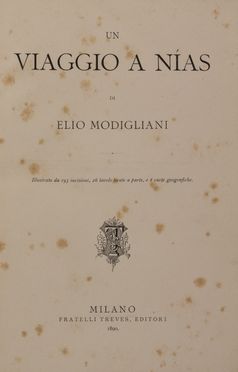  Modigliani Elio : Un viaggio a N�as.  - Asta Libri, manoscritti e autografi - Libreria Antiquaria Gonnelli - Casa d'Aste - Gonnelli Casa d'Aste