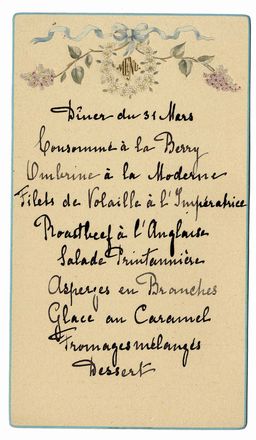 Men� - Inizio XX secolo  - Asta Libri, manoscritti e autografi - Libreria Antiquaria Gonnelli - Casa d'Aste - Gonnelli Casa d'Aste