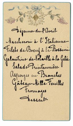 Men� - Inizio XX secolo  - Asta Libri, manoscritti e autografi - Libreria Antiquaria Gonnelli - Casa d'Aste - Gonnelli Casa d'Aste