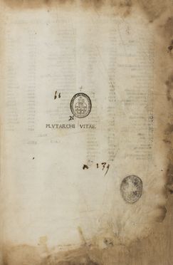  Plutarchus : Vitae illustrium virorum. Incunabolo, Figurato, Collezionismo e Bibiografia, Collezionismo e Bibiografia  - Auction BOOKS, MANUSCRIPTS AND AUTOGRAPHS - Libreria Antiquaria Gonnelli - Casa d'Aste - Gonnelli Casa d'Aste