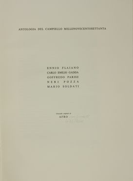 Antologia del Premio Campiello 1970. Litografie originali di Afro.  Afro Basaldella  (Udine, 1912 - Zurigo, 1976), Ennio Flaiano, Carlo Emilio Gadda  (1893 - 1973), Goffredo Parise  - Asta Libri, manoscritti e autografi - Libreria Antiquaria Gonnelli - Casa d'Aste - Gonnelli Casa d'Aste