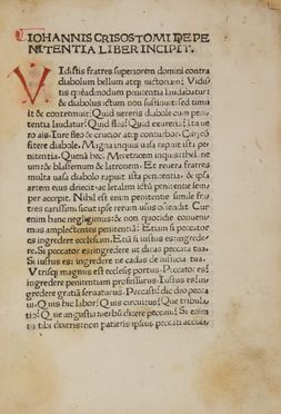  Johannes Chrysostomus : Opuscula.  - Asta Libri, manoscritti e autografi - Libreria Antiquaria Gonnelli - Casa d'Aste - Gonnelli Casa d'Aste