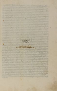  Apuleius : Opera.  - Asta Libri, manoscritti e autografi - Libreria Antiquaria Gonnelli - Casa d'Aste - Gonnelli Casa d'Aste