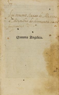  Chivasso Angelo (da) : Summa angelica de casibus conscientiae.  - Asta Libri, manoscritti e autografi - Libreria Antiquaria Gonnelli - Casa d'Aste - Gonnelli Casa d'Aste