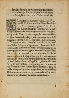  Spinola Jacobus : Oratio gratulatoria ad Alexandrum VI nomine Genuensium habita. Incunabolo, Storia, Collezionismo e Bibiografia, Storia, Diritto e Politica  - Auction BOOKS, MANUSCRIPTS AND AUTOGRAPHS - Libreria Antiquaria Gonnelli - Casa d'Aste - Gonnelli Casa d'Aste