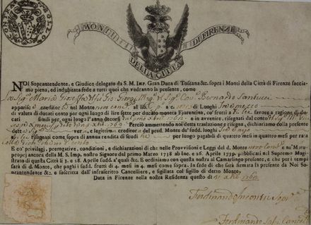 Monti della Città di Firenze. 4 documenti.  - Asta Libri, manoscritti e autografi - Libreria Antiquaria Gonnelli - Casa d'Aste - Gonnelli Casa d'Aste