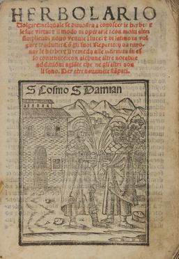  Arnaldo de Vilanova : Herbolario volgare, nel quale se dimostra a conoscer le herbe... Botanica, Figurato, Scienze naturali, Collezionismo e Bibiografia  - Auction BOOKS, MANUSCRIPTS AND AUTOGRAPHS - Libreria Antiquaria Gonnelli - Casa d'Aste - Gonnelli Casa d'Aste