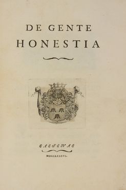  Fantuzzi Marco : De gente honestia. Genealogia, Storia, Diritto e Politica  - Auction BOOKS, MANUSCRIPTS AND AUTOGRAPHS - Libreria Antiquaria Gonnelli - Casa d'Aste - Gonnelli Casa d'Aste