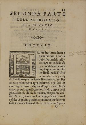  Danti Egnazio : Trattato dell'uso et della fabbrica dell'astrolabio.  - Asta Libri, manoscritti e autografi - Libreria Antiquaria Gonnelli - Casa d'Aste - Gonnelli Casa d'Aste