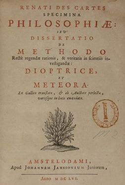  Descartes Ren� : Principia philosophiae... Filosofia, Fisica, Astronomia, Scienze tecniche e matematiche, Scienze tecniche e matematiche  Johan Hudde, Hendrik (van) Heuraet, Rasmus Bartholin  - Auction BOOKS, MANUSCRIPTS AND AUTOGRAPHS - Libreria Antiquaria Gonnelli - Casa d'Aste - Gonnelli Casa d'Aste