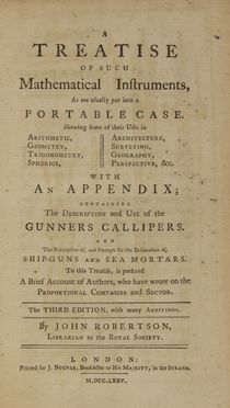  Robertson John : A treatise of such mathematical instruments as are usually put into a portable case... Scienze tecniche e matematiche, Geometria, Scienze tecniche e matematiche  - Auction BOOKS, MANUSCRIPTS AND AUTOGRAPHS - Libreria Antiquaria Gonnelli - Casa d'Aste - Gonnelli Casa d'Aste