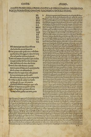  Alighieri Dante : [La Commedia. (Commento di Cristoforo Landino)]. Incunabolo, Dantesca, Figurato, Collezionismo e Bibiografia, Letteratura, Collezionismo e Bibiografia  Cristoforo Landino  - Auction BOOKS, MANUSCRIPTS AND AUTOGRAPHS - Libreria Antiquaria Gonnelli - Casa d'Aste - Gonnelli Casa d'Aste