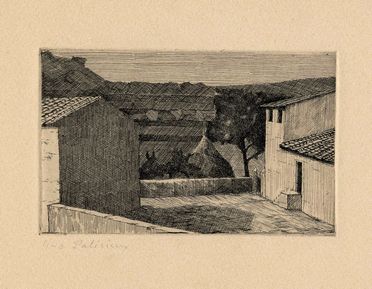  Gerard Palézieux (de)  (Vevey, 1919 - Veyras, 2012) : Maisons à Dolo (Venise).  - Auction Prints and Drawings XVI-XX century, Paintings of the 19th-20th centuries - Libreria Antiquaria Gonnelli - Casa d'Aste - Gonnelli Casa d'Aste