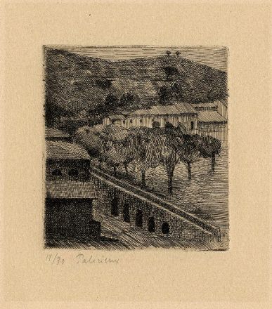  Gerard Palzieux (de)  (Vevey, 1919 - Veyras, 2012) : Maisons  Dolo (Venise).  - Asta Stampe e Disegni XVI-XX secolo, Dipinti dell'800 e del '900. - Libreria Antiquaria Gonnelli - Casa d'Aste - Gonnelli Casa d'Aste