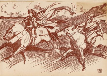  Frank William Brangwyn  (Bruges, 1867 - Ditchling, 1956) : The goatherd.  Byam Shaw  (1872 - 1919)  - Auction Prints and Drawings XVI-XX century, Paintings of the 19th-20th centuries - Libreria Antiquaria Gonnelli - Casa d'Aste - Gonnelli Casa d'Aste