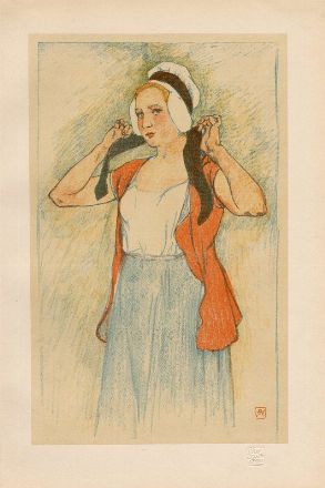  Auguste Louis Lepère  (Parigi, 1849 - Domme, 1918) : Pécheuses de coquillages.  - Auction Prints and Drawings XVI-XX century, Paintings of the 19th-20th centuries - Libreria Antiquaria Gonnelli - Casa d'Aste - Gonnelli Casa d'Aste