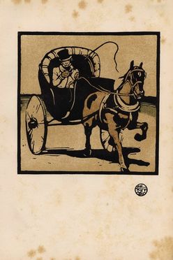  William Nicholson  (Newark-on-Trent, 1872 - Blewbury, 1949) : The cabriolet.  - Asta Stampe e Disegni XVI-XX secolo, Dipinti dell'800 e del '900. - Libreria Antiquaria Gonnelli - Casa d'Aste - Gonnelli Casa d'Aste