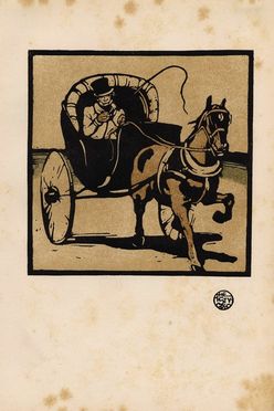 William Nicholson  (Newark-on-Trent, 1872 - Blewbury, 1949) : The cabriolet.  - Auction Prints and Drawings XVI-XX century, Paintings of the 19th-20th centuries - Libreria Antiquaria Gonnelli - Casa d'Aste - Gonnelli Casa d'Aste